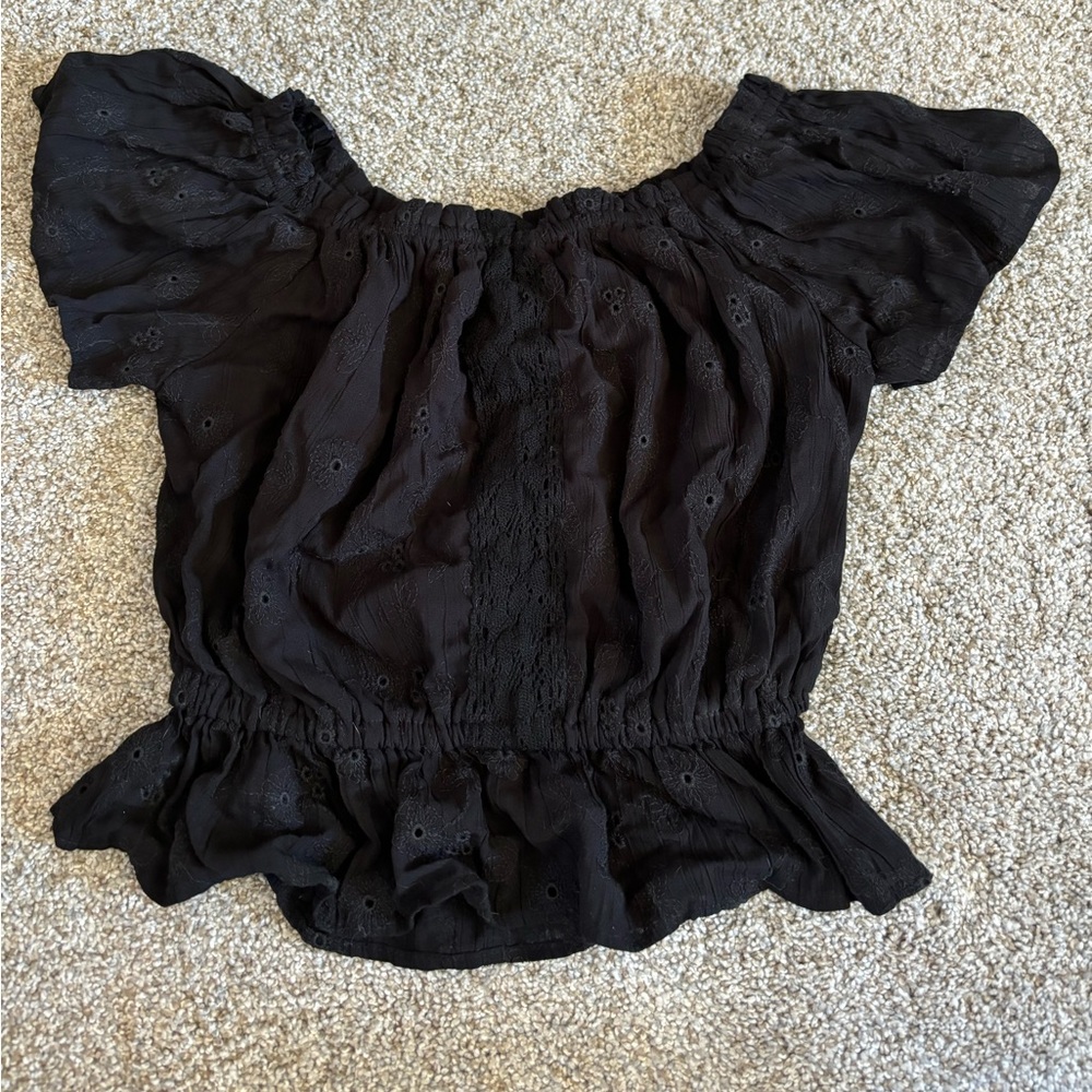 Off the shoulder black top